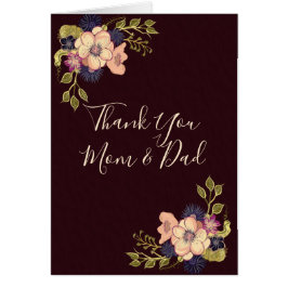 Vielen Dank, Mama und Vater , Burgunder Blumenkart