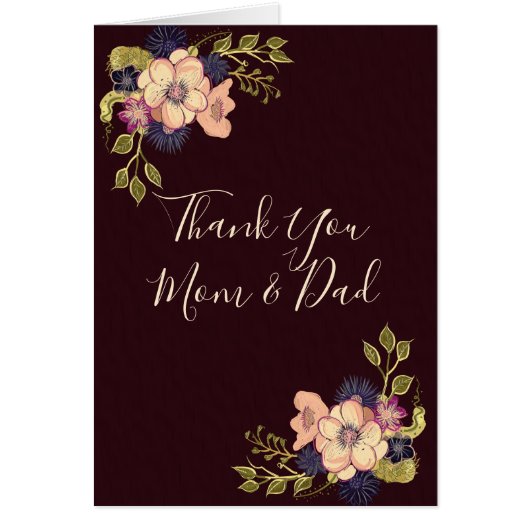 Vielen Dank, Mama und Vater , Burgunder Blumenkart (Vorne)