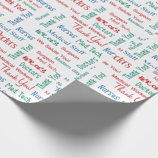 Vielen Dank, medizinisches Fachpersonal, das sich Geschenkpapier (Ecke)
