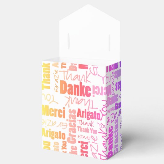 Vielen Dank! Mehrsprachige Word Collage Rainbow Co Geschenkschachtel (Geöffnet)