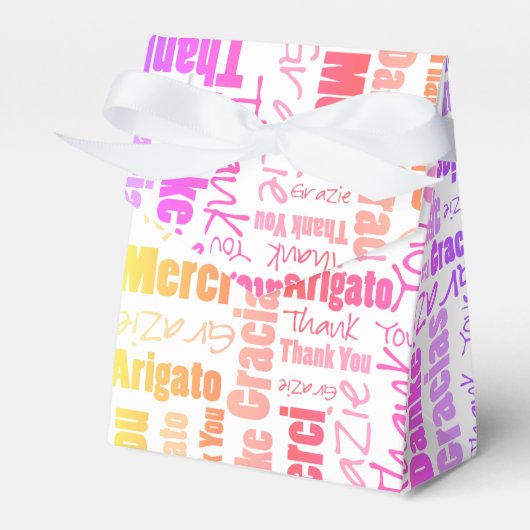 Vielen Dank! Mehrsprachige Word Collage Rainbow Co Geschenkschachtel (Vorderseite)