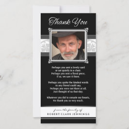 Vielen Dank Memorial Black & White Foto Card Dankeskarte