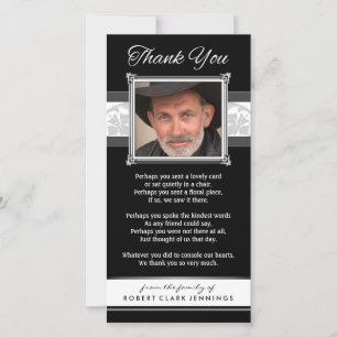 Vielen Dank Memorial Black & White Foto Card Dankeskarte