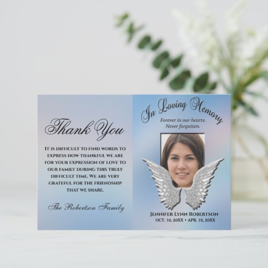 Vielen Dank Memorial Foto Keepake (Stehend Vorderseite)