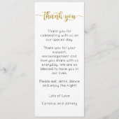 Vielen Dank Menü Card, Empfang Menu Vielen Dank Menükarte (Vorderseite)