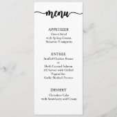 Vielen Dank Menü Card, Empfang Menu Vielen Dank Menükarte (Vorderseite)