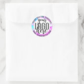 Vielen Dank Mermaid Lila Holographic Business Logo Runder Aufkleber (Tasche)
