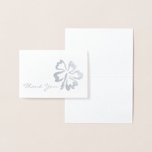 Vielen Dank Metallic Tropical Island Hibiskus Blum Folienkarte (Anzeige)