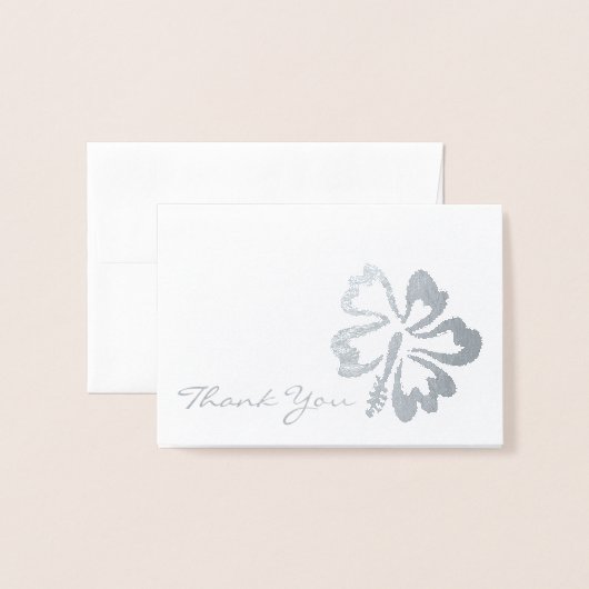 Vielen Dank Metallic Tropical Island Hibiskus Blum Folienkarte (Vorderseite mit Umschlag)