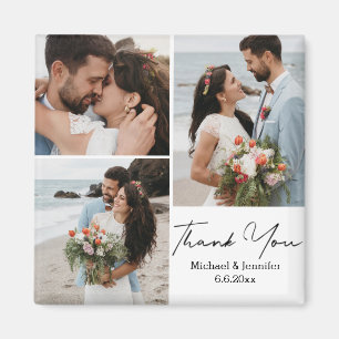 Vielen Dank, minimale 3 Fotos Collage Hochzeit Magnet