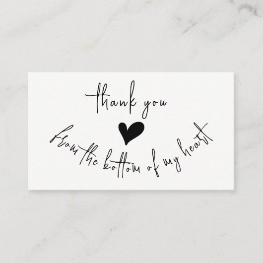 Vielen Dank Minimalistisch Black Typografy Niedlic Visitenkarte (Vorderseite)