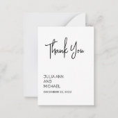 Vielen Dank Minimalistisch einfache Hochzeit Minim Mitteilungskarte (Vorderseite)