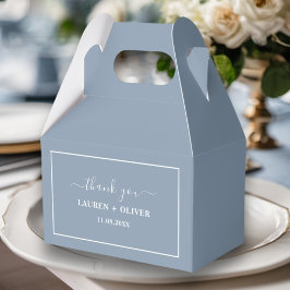 Vielen Dank Minimalistisch Hochzeit | Dusty Blue Geschenkschachtel