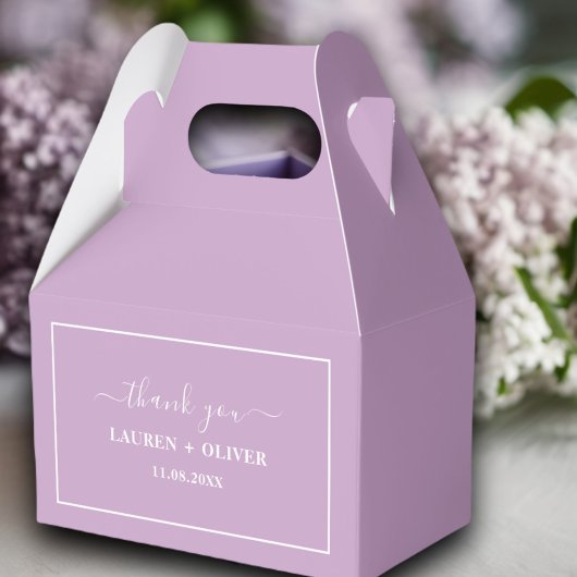 Vielen Dank Minimalistisch Hochzeit | Lilac Lila Geschenkschachtel