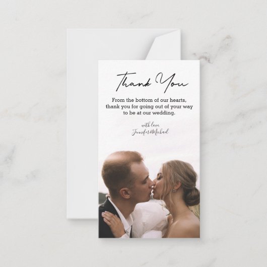 Vielen Dank minimalistisch schicke handwriting ehe Mitteilungskarte (Vorderseite)