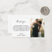 Vielen Dank minimalistisches handwriting Hochzeit  Mitteilungskarte (Vorderseite/Rückseite Beispiel)