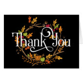 Vielen Dank mit Fall Wreath mit Blätter/Pumpkins (Vorderseite (Horizontal))