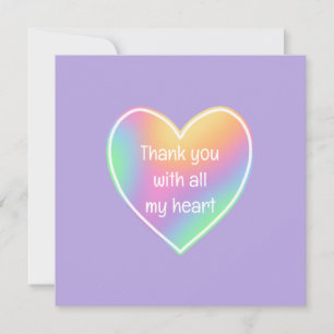 Vielen Dank mit meiner ganzen Herz-Rainbow-Flat-Ka Dankeskarte