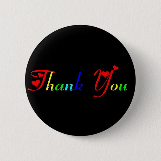 Vielen Dank mit Red Hearts Button (Vorderseite)