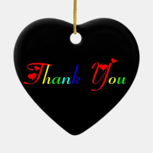 Vielen Dank mit Red Hearts Keramikornament (Hinten)