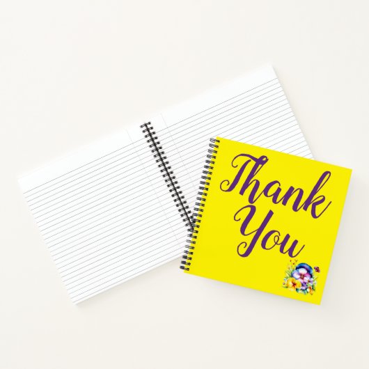 Vielen Dank mit Stiefmütterchen, Lila & gelb | Notizblock (Innenseite)