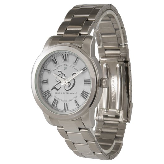 Vielen Dank, Mitarbeiter Service 25 Jahre Armbanduhr (Schrägansicht)