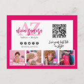 Vielen Dank Modern Magenta Boutique 4-Foto Flyer Postkarte (Rückseite)