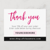 Vielen Dank Modern Magenta Boutique 4-Foto Flyer Postkarte (Vorderseite)