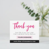 Vielen Dank Modern Magenta Boutique 4-Foto Flyer Postkarte (Stehend Vorderseite)