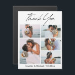 Vielen Dank moderne 5 Fotos Collage Hochzeitsmagne Magnetkarte<br><div class="desc">elegantes Dankeschön moderne Drehbuch fünf Fotos Collage Hochzeit minimalen Magneten</div>