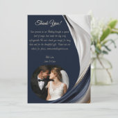 Vielen Dank, moderne Abstrakt - Blue White Gold - Einladung (Stehend Vorderseite)