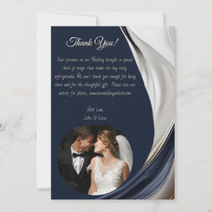 Vielen Dank, moderne Abstrakt - Blue White Gold -  Einladung