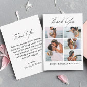 Vielen Dank moderne Drehbuch 5 Fotos Collage Hochz Mitteilungskarte