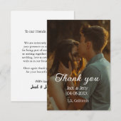 Vielen Dank, moderne einfache Hochzeitsnahrung Dankeskarte (Vorne/Hinten)