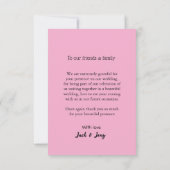 Vielen Dank, moderne einfache Hochzeitsnahrung Dankeskarte (Rückseite)