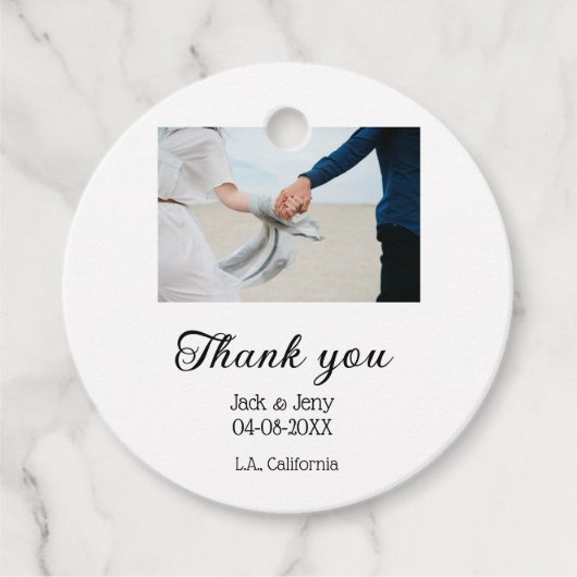 Vielen Dank, moderne einfache Hochzeitsnahrung Geschenkanhänger (Vorderseite)