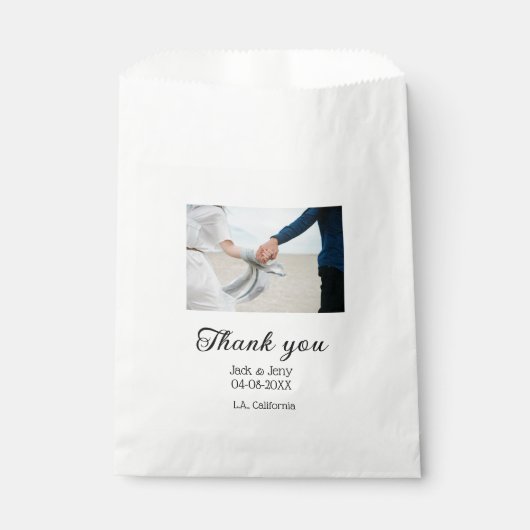 Vielen Dank, moderne einfache Hochzeitsnahrung Geschenktütchen (Vorderseite)