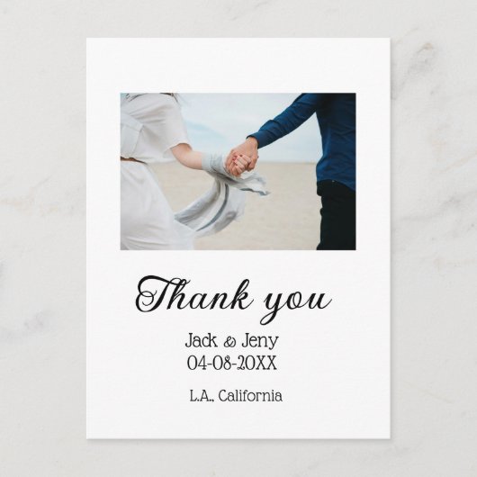 Vielen Dank, moderne einfache Hochzeitsnahrung Postkarte (Vorderseite)