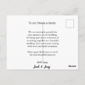 Vielen Dank, moderne einfache Hochzeitsnahrung Postkarte (Rückseite)