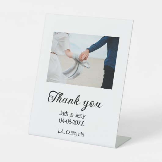 Vielen Dank, moderne einfache Hochzeitsnahrung Sockelschild (Vorderseite)