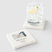 Vielen Dank, moderne einfache Hochzeitsnahrung Steinuntersetzer (Seitenansicht)