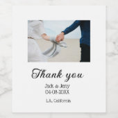 Vielen Dank, moderne einfache Hochzeitsnahrung Weinetikett (Einzelnes Label)