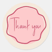 Vielen Dank, Moderne fette Wavy Frame Magenta Pink Runder Aufkleber (Vorderseite)