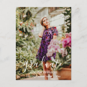 Vielen Dank, moderne Handschrift 2 Fotos Abschluss Postkarte