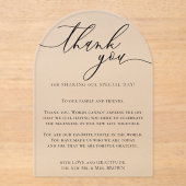 Vielen Dank Moderne Hochzeit Acryleinladungen (Vorderseite)