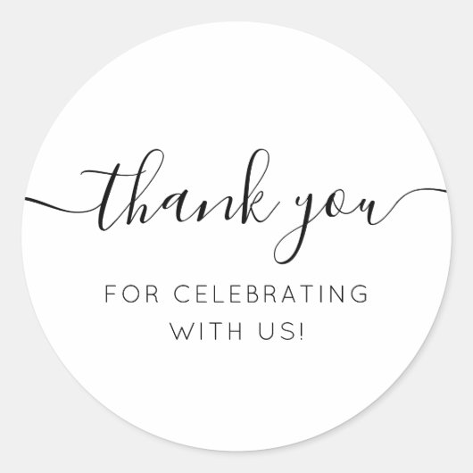Vielen Dank, Moderne Kalligraphie Gefallen Runder Aufkleber (Vorderseite)
