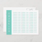 Vielen Dank, moderne Minze und weiße Worte Postkarte (Vorne/Hinten)