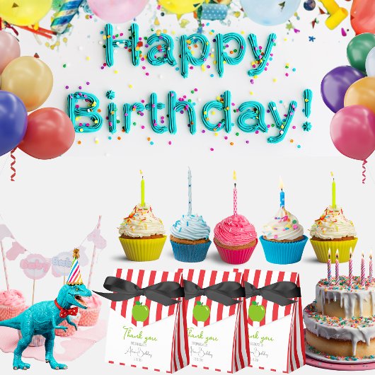 Vielen Dank Moderne rote weiße Streifen Grüner Apf Geschenkschachtel