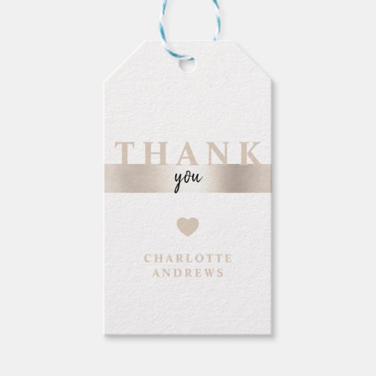 Vielen Dank! Moderne Salon Gold Geschenketiketten Geschenkanhänger (Vorderseite)