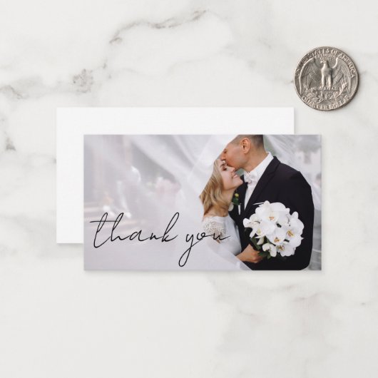 Vielen Dank moderne Skript Hochzeit Foto Note Kart Mitteilungskarte (Vorderseite/Rückseite Beispiel)